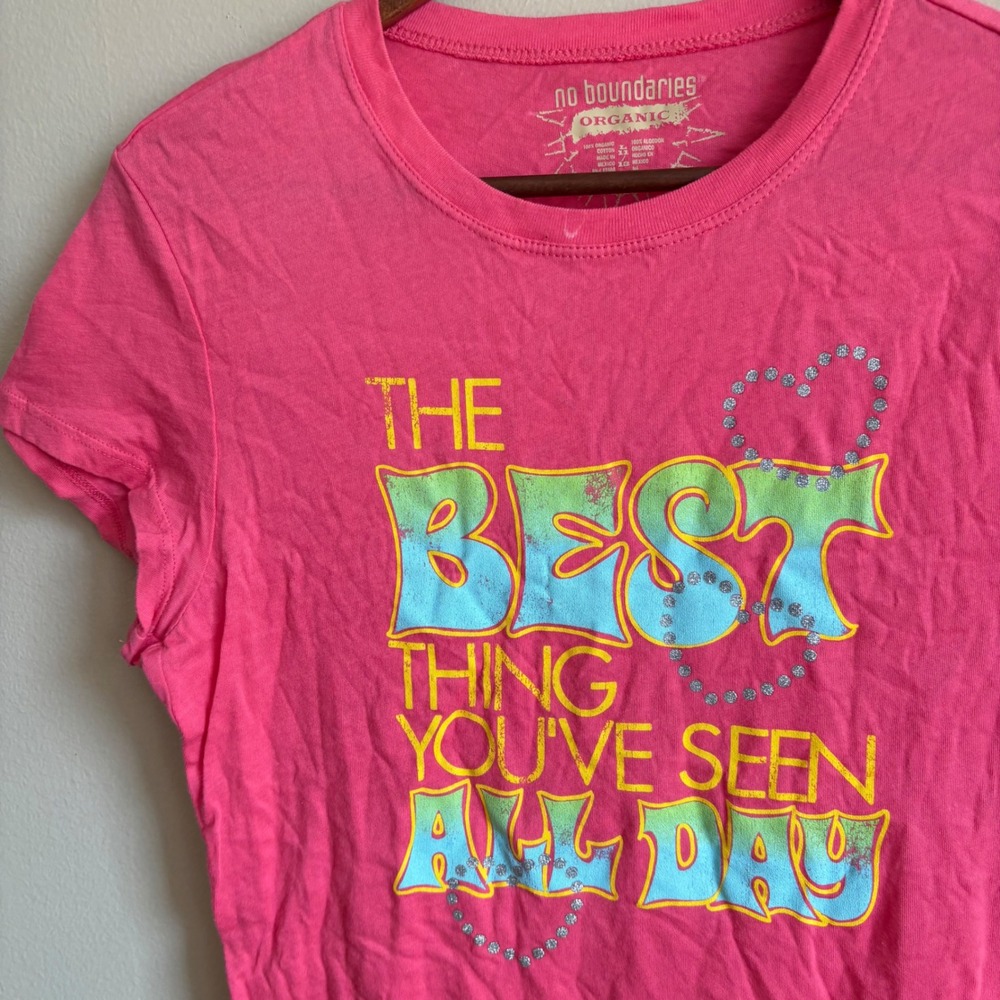 Vtg Y2K Glam Babydoll Kidcore No Boundaries "The Best You've Seen All Day" Shirt